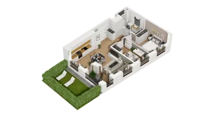 3 pokoje, mieszkanie 48,76 m², piętro 4, oferta nr B1/42, Zajezdnia Motława, Gdańsk, Śródmieście, Dolne Miasto, ul. Kurza