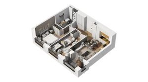 3 pokoje, mieszkanie 47,10 m², piętro 1, oferta nr B2/6, Zajezdnia Motława, Gdańsk, Śródmieście, Dolne Miasto, ul. Kurza
