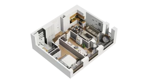 3 pokoje, mieszkanie 47,10 m², piętro 1, oferta nr B2/6, Zajezdnia Motława, Gdańsk, Śródmieście, Dolne Miasto, ul. Kurza