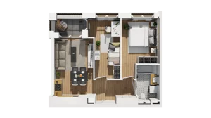 3 pokoje, mieszkanie 47,10 m², piętro 2, oferta nr B2/11, Zajezdnia Motława, Gdańsk, Śródmieście, Dolne Miasto, ul. Kurza