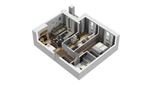 3 pokoje, mieszkanie 47,10 m², piętro 2, oferta nr B2/11, Zajezdnia Motława, Gdańsk, Śródmieście, Dolne Miasto, ul. Kurza