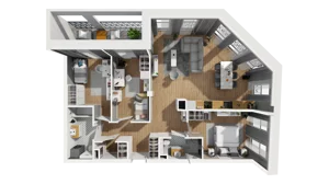 4 pokoje, mieszkanie 89,68 m², piętro 1, oferta nr A/6, Esencja, Gdańsk, Śródmieście, Dolne Miasto, ul. Kamienna Grobla / Jałmużnicza
