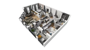 4 pokoje, mieszkanie 89,68 m², piętro 1, oferta nr A/6, Esencja, Gdańsk, Śródmieście, Dolne Miasto, ul. Kamienna Grobla / Jałmużnicza