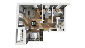 4 pokoje, mieszkanie 65,49 m², piętro 1, oferta nr A/10, Esencja, Gdańsk, Śródmieście, Dolne Miasto, ul. Kamienna Grobla / Jałmużnicza