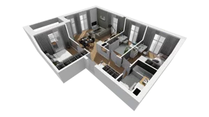 4 pokoje, mieszkanie 65,49 m², piętro 1, oferta nr A/10, Esencja, Gdańsk, Śródmieście, Dolne Miasto, ul. Kamienna Grobla / Jałmużnicza