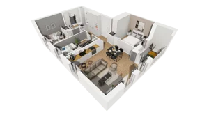 4 pokoje, mieszkanie 65,49 m², piętro 1, oferta nr A/10, Esencja, Gdańsk, Śródmieście, Dolne Miasto, ul. Kamienna Grobla / Jałmużnicza