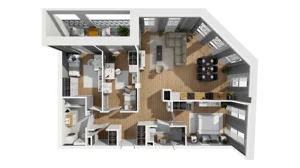 4 pokoje, mieszkanie 89,62 m², piętro 2, oferta nr A/20, Esencja, Gdańsk, Śródmieście, Dolne Miasto, ul. Kamienna Grobla / Jałmużnicza