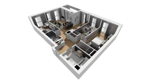 4 pokoje, mieszkanie 85,78 m², piętro 1, oferta nr A/70, Esencja, Gdańsk, Śródmieście, Dolne Miasto, ul. Kamienna Grobla / Jałmużnicza