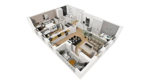 4 pokoje, mieszkanie 85,85 m², piętro 3, oferta nr A/88, Esencja, Gdańsk, Śródmieście, Dolne Miasto, ul. Kamienna Grobla / Jałmużnicza