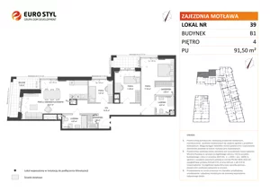 4 pokoje, mieszkanie 91,50 m², piętro 4, oferta nr B1/39, Zajezdnia Motława, Gdańsk, Śródmieście, Dolne Miasto, ul. Kurza