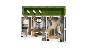 4 pokoje, mieszkanie 83,08 m², parter, oferta nr B2/2, Zajezdnia Motława, Gdańsk, Śródmieście, Dolne Miasto, ul. Kurza