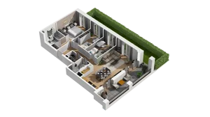 4 pokoje, mieszkanie 83,08 m², parter, oferta nr B2/2, Zajezdnia Motława, Gdańsk, Śródmieście, Dolne Miasto, ul. Kurza