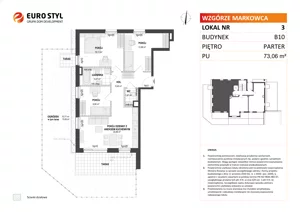 4 pokoje, mieszkanie 72,87 m², piętro 1, oferta nr B9/6, Wzgórze Markowca, Rumia, Zagórze, ul. Markowców