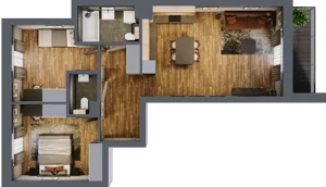 3 pokoje, mieszkanie 64,49 m², piętro 1, oferta nr C8/2, Konstelacja etap II, Gdynia, Pogórze, ul. Paderewskiego