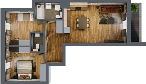 3 pokoje, mieszkanie 64,41 m², piętro 3, oferta nr C8/10, Konstelacja etap II, Gdynia, Pogórze, ul. Paderewskiego