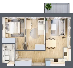 3 pokoje, mieszkanie 49,10 m², piętro 2, oferta nr B3/15, Osiedle przy Błoniach 3 - etap II, Rumia, Janowo, ul. Błoń Janowskich