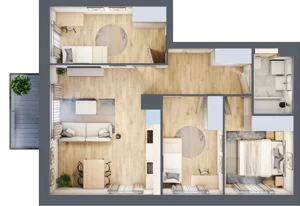 4 pokoje, mieszkanie 66,20 m², piętro 1, oferta nr B4/5, Osiedle przy Błoniach 3 - etap II, Rumia, Janowo, ul. Błoń Janowskich