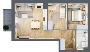 3 pokoje, mieszkanie 55,69 m², piętro 1, oferta nr B4/31, Osiedle przy Błoniach 3 - etap II, Rumia, Janowo, ul. Błoń Janowskich