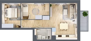 3 pokoje, mieszkanie 51,80 m², piętro 1, oferta nr B4/56, Osiedle przy Błoniach 3 - etap II, Rumia, Janowo, ul. Błoń Janowskich