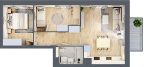3 pokoje, mieszkanie 51,44 m², piętro 4, oferta nr B4/68, Osiedle przy Błoniach 3 - etap II, Rumia, Janowo, ul. Błoń Janowskich