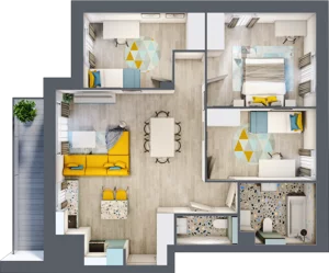 4 pokoje, mieszkanie 75,82 m², piętro 4, oferta nr B1/34, Locus 2 - etap I, Rumia, Janowo, ul. Dąbrowskiego