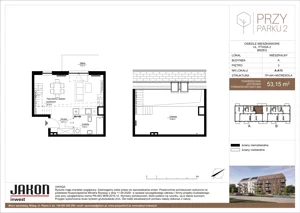 1 pokój, mieszkanie 53,15 m², piętro 3, oferta nr A.A13, Przy Parku 2, Brzeg, ul. Ptasia 2