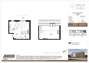 1 pokój, mieszkanie 52,67 m², piętro 3, oferta nr A.B28, Przy Parku 2, Brzeg, ul. Ptasia 2