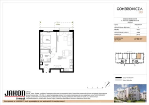 2 pokoje, mieszkanie 47,80 m², parter, oferta nr 2.B19, Gombrowicza 33, Gniezno, ul. Gombrowicza 33