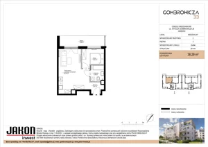 2 pokoje, mieszkanie 38,29 m², piętro 3, oferta nr 2.A14, Gombrowicza 33, Gniezno, ul. Gombrowicza 33