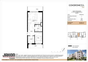 2 pokoje, mieszkanie 49,29 m², piętro 3, oferta nr 3.B24, Gombrowicza 33, Gniezno, ul. Gombrowicza 33