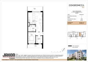 2 pokoje, mieszkanie 49,28 m², piętro 3, oferta nr 3.C34, Gombrowicza 33, Gniezno, ul. Gombrowicza 33