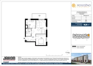 2 pokoje, mieszkanie 46,06 m², piętro 2, oferta nr B52, Rogoźno Centrum, Rogoźno, ul. Paderewskiego 19