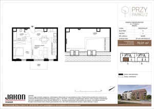 2 pokoje, mieszkanie 70,01 m², piętro 3, oferta nr A.A15, Przy Parku 2, Brzeg, ul. Ptasia 2