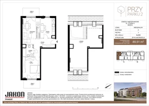 2 pokoje, mieszkanie 89,51 m², piętro 3, oferta nr A.A16, Przy Parku 2, Brzeg, ul. Ptasia 2