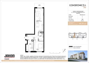3 pokoje, mieszkanie 66,79 m², piętro 1, oferta nr 1.A8, Gombrowicza 33, Gniezno, ul. Gombrowicza 33