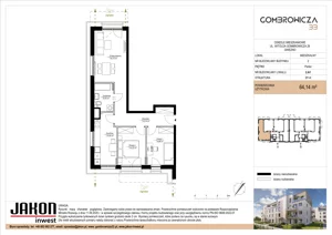 3 pokoje, mieszkanie 64,14 m², parter, oferta nr 2.A1, Gombrowicza 33, Gniezno, ul. Gombrowicza 33