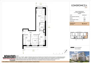 3 pokoje, mieszkanie 64,14 m², parter, oferta nr 2.B20, Gombrowicza 33, Gniezno, ul. Gombrowicza 33