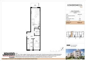 3 pokoje, mieszkanie 60,93 m², piętro 1, oferta nr 3.A6, Gombrowicza 33, Gniezno, ul. Gombrowicza 33