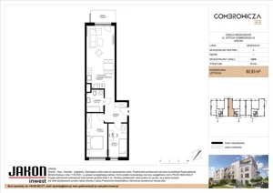 3 pokoje, mieszkanie 60,93 m², piętro 1, oferta nr 3.B16, Gombrowicza 33, Gniezno, ul. Gombrowicza 33