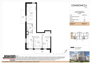 3 pokoje, mieszkanie 68,91 m², piętro 2, oferta nr 2.A9, Gombrowicza 33, Gniezno, ul. Gombrowicza 33