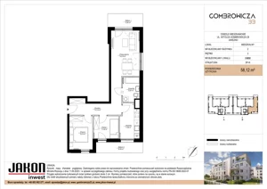 3 pokoje, mieszkanie 58,12 m², piętro 3, oferta nr 2.B32, Gombrowicza 33, Gniezno, ul. Gombrowicza 33