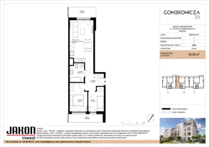 3 pokoje, mieszkanie 50,06 m², piętro 3, oferta nr 3.B22, Gombrowicza 33, Gniezno, ul. Gombrowicza 33