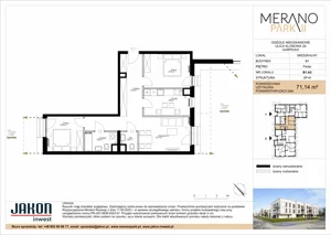 3 pokoje, mieszkanie 71,14 m², parter, oferta nr B1.A2, Merano Park II, Wolsztyn, ul. Klonowa 3