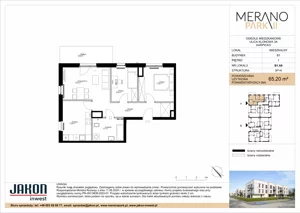 3 pokoje, mieszkanie 65,20 m², piętro 1, oferta nr B1.A6, Merano Park II, Wolsztyn, ul. Klonowa 3