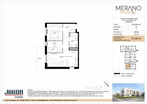 3 pokoje, mieszkanie 51,58 m², piętro 2, oferta nr B2.A9, Merano Park II, Wolsztyn, ul. Klonowa 3