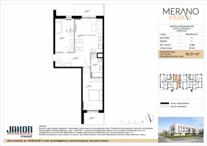 3 pokoje, mieszkanie 63,31 m², piętro 1, oferta nr A.A4, Merano Park II, Wolsztyn, ul. Klonowa 3