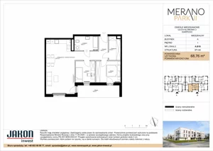 3 pokoje, mieszkanie 68,76 m², piętro 1, oferta nr A.B18, Merano Park II, Wolsztyn, ul. Klonowa 3