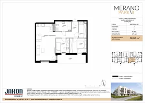 3 pokoje, mieszkanie 68,80 m², piętro 2, oferta nr A.B22, Merano Park II, Wolsztyn, ul. Klonowa 3