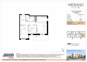 3 pokoje, mieszkanie 58,77 m², piętro 1, oferta nr A.B17, Merano Park II, Wolsztyn, ul. Klonowa 3