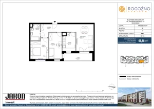 3 pokoje, mieszkanie 69,58 m², piętro 1, oferta nr B47, Rogoźno Centrum, Rogoźno, ul. Paderewskiego 19